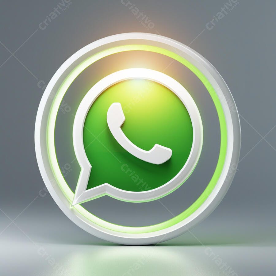 Icone WhatsApp Verde PNG com fundo transparente