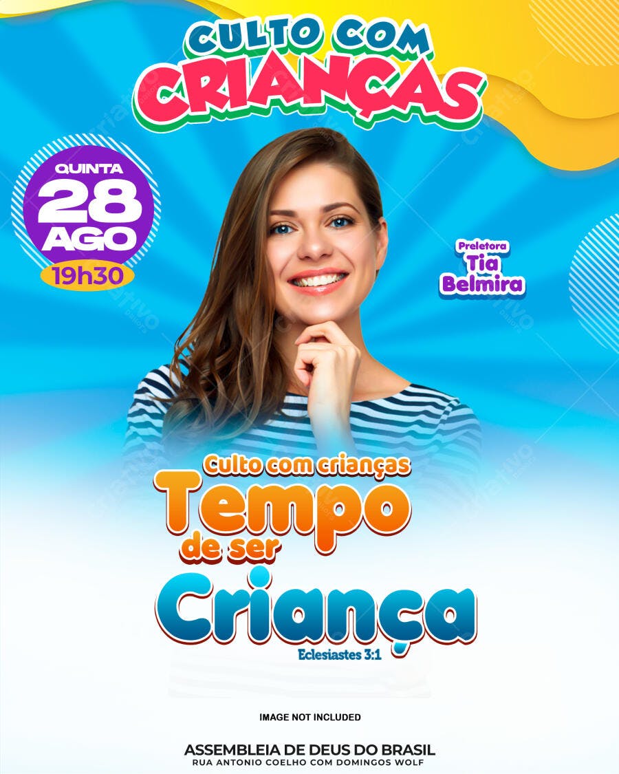 Flyer Culto Infantil PSD Editável