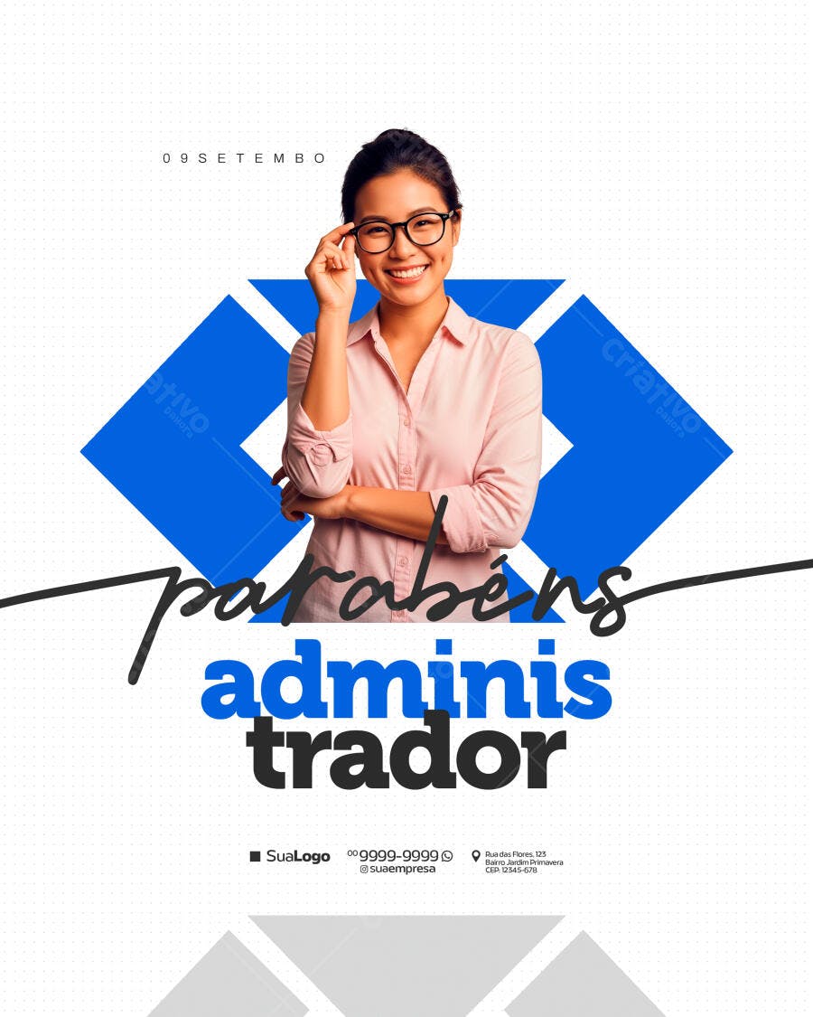 Flyer Dia do Administrador PSD Editável