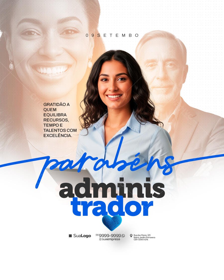 Flyer Dia do Administrador PSD Editável