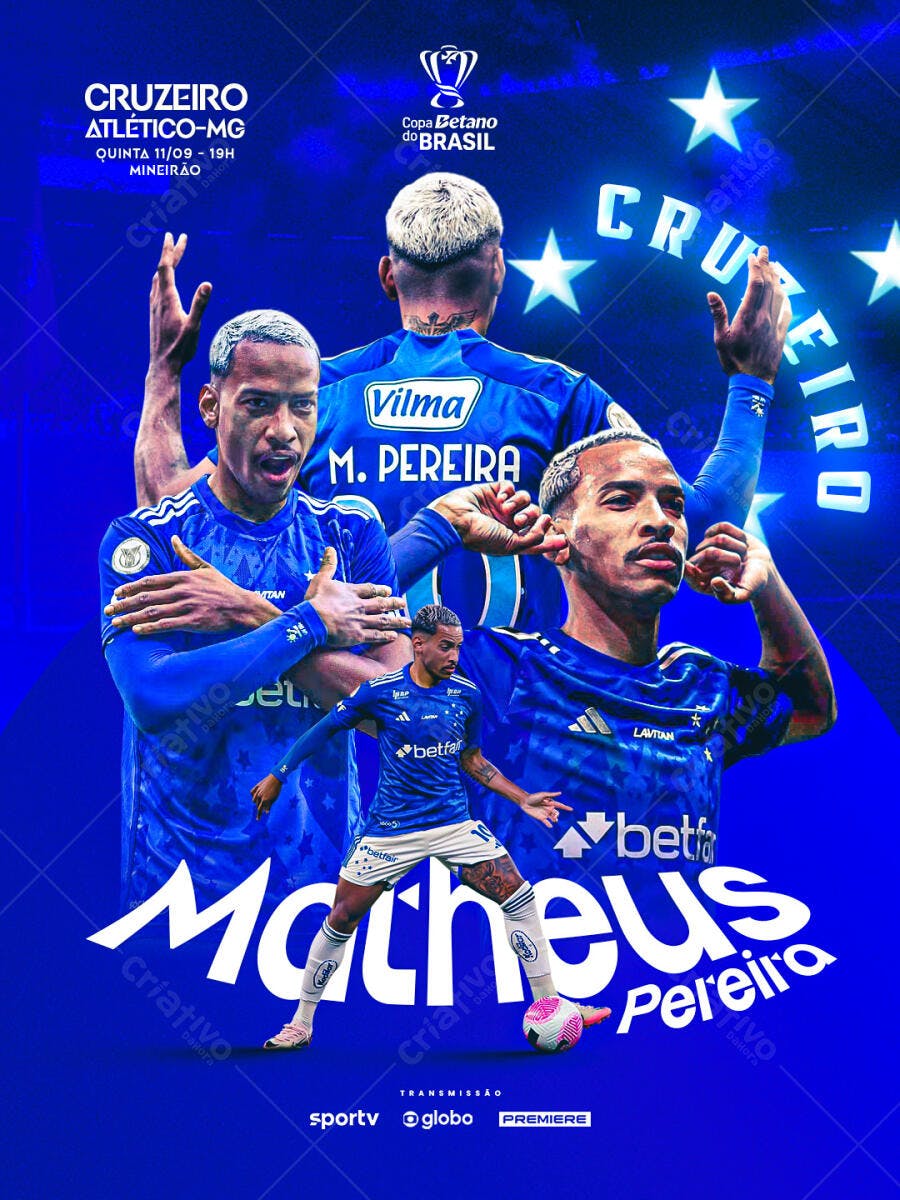 Flyer Jogo Cruzeiro x Atlético-MG PSD Editável