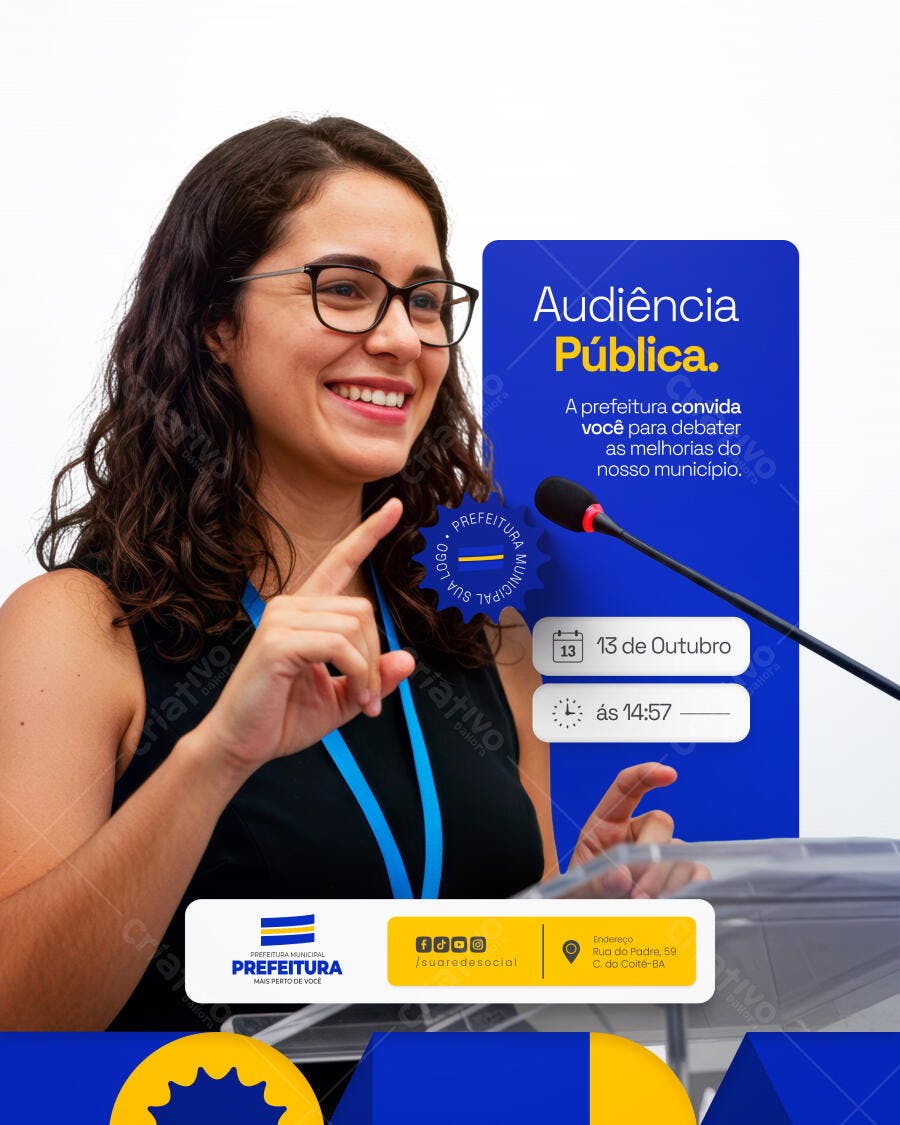 Flyer para Audiência Pública PSD Editável