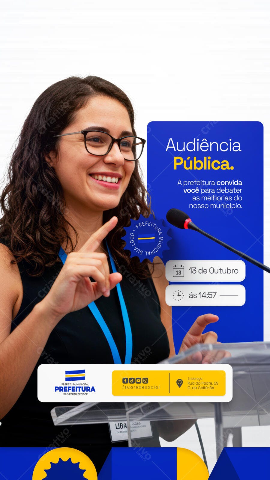 Flyer para Audiência Pública PSD Editável