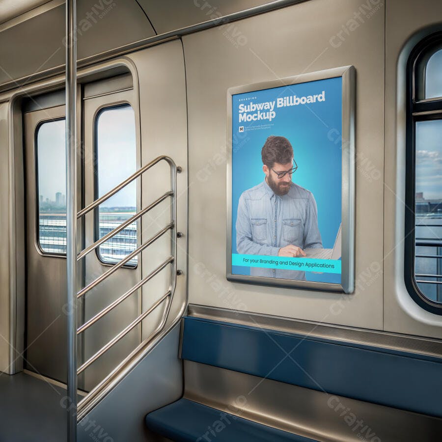 Mockup de Anúncio em Metrô: Design Moderno