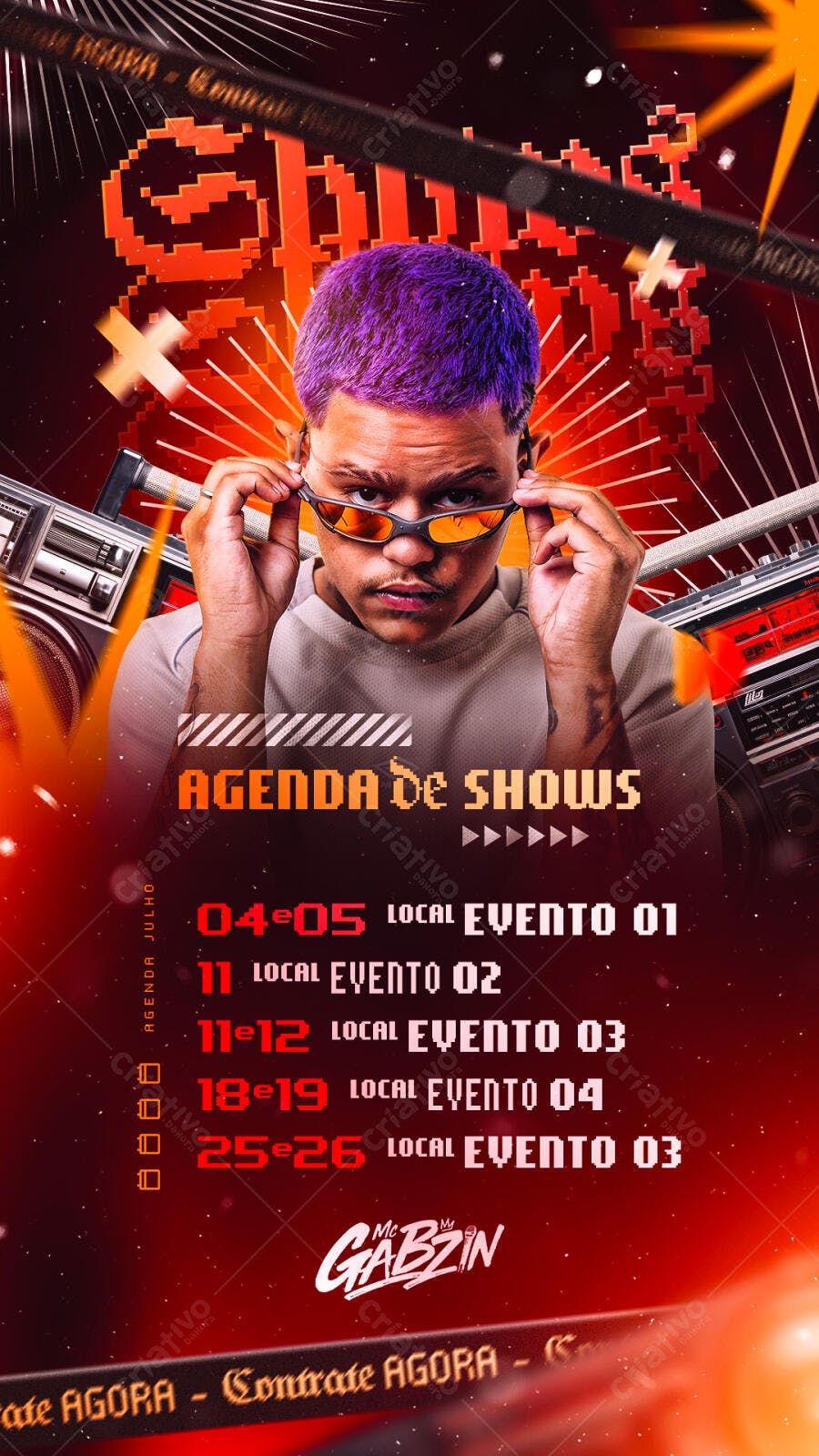 Flyer para Shows do MC Gabzin PSD Editável