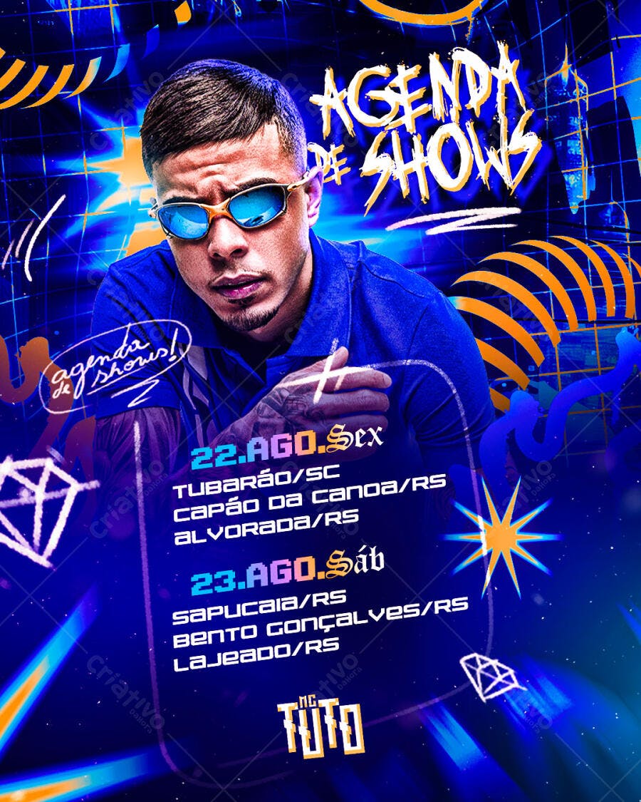 Flyer Agenda de Shows do MC TuTo PSD Editável