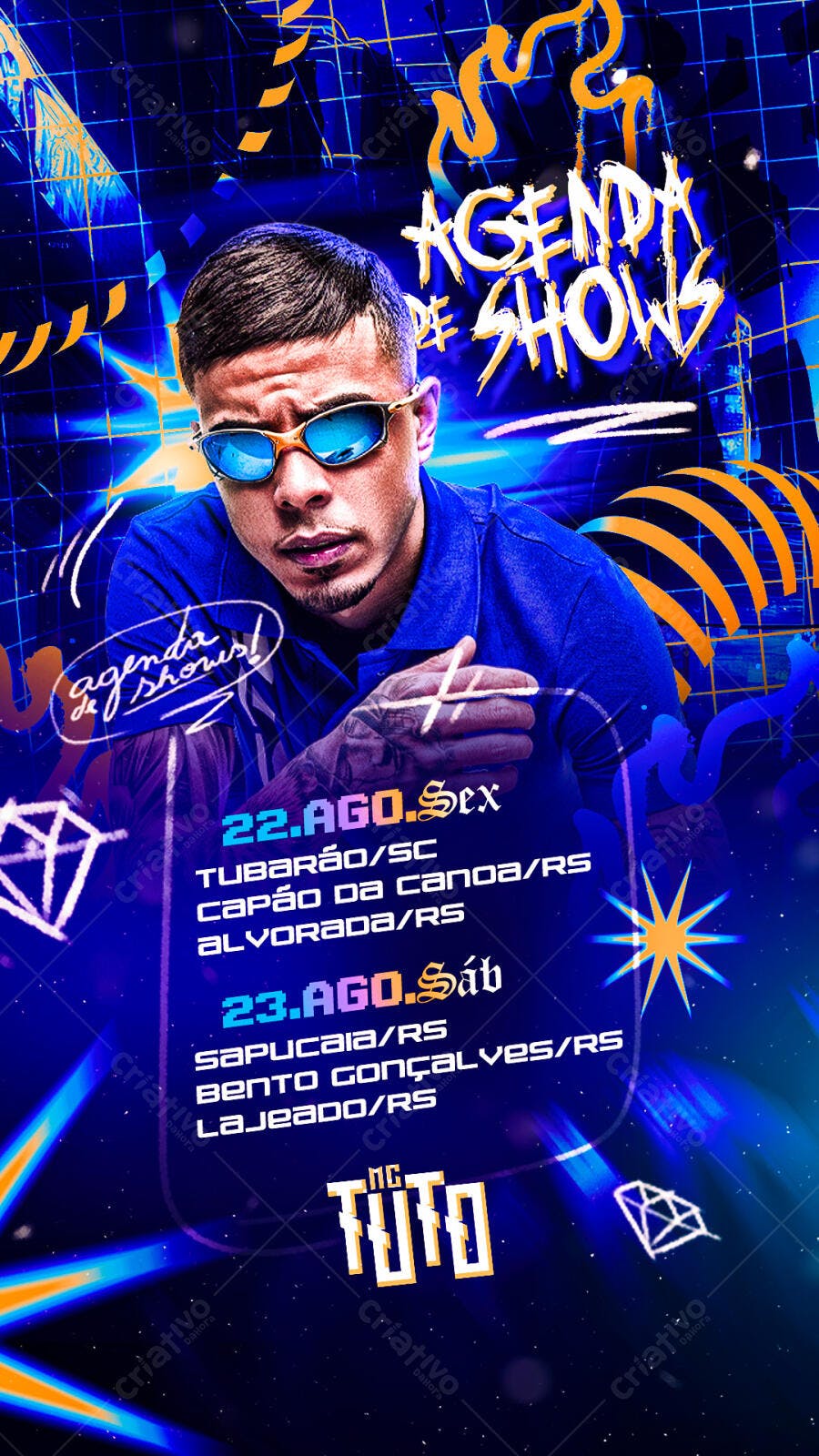 Flyer Agenda de Shows MC Tuito PSD Editável