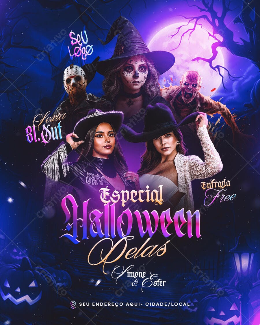 Flyer Festa Halloween PSD Editável