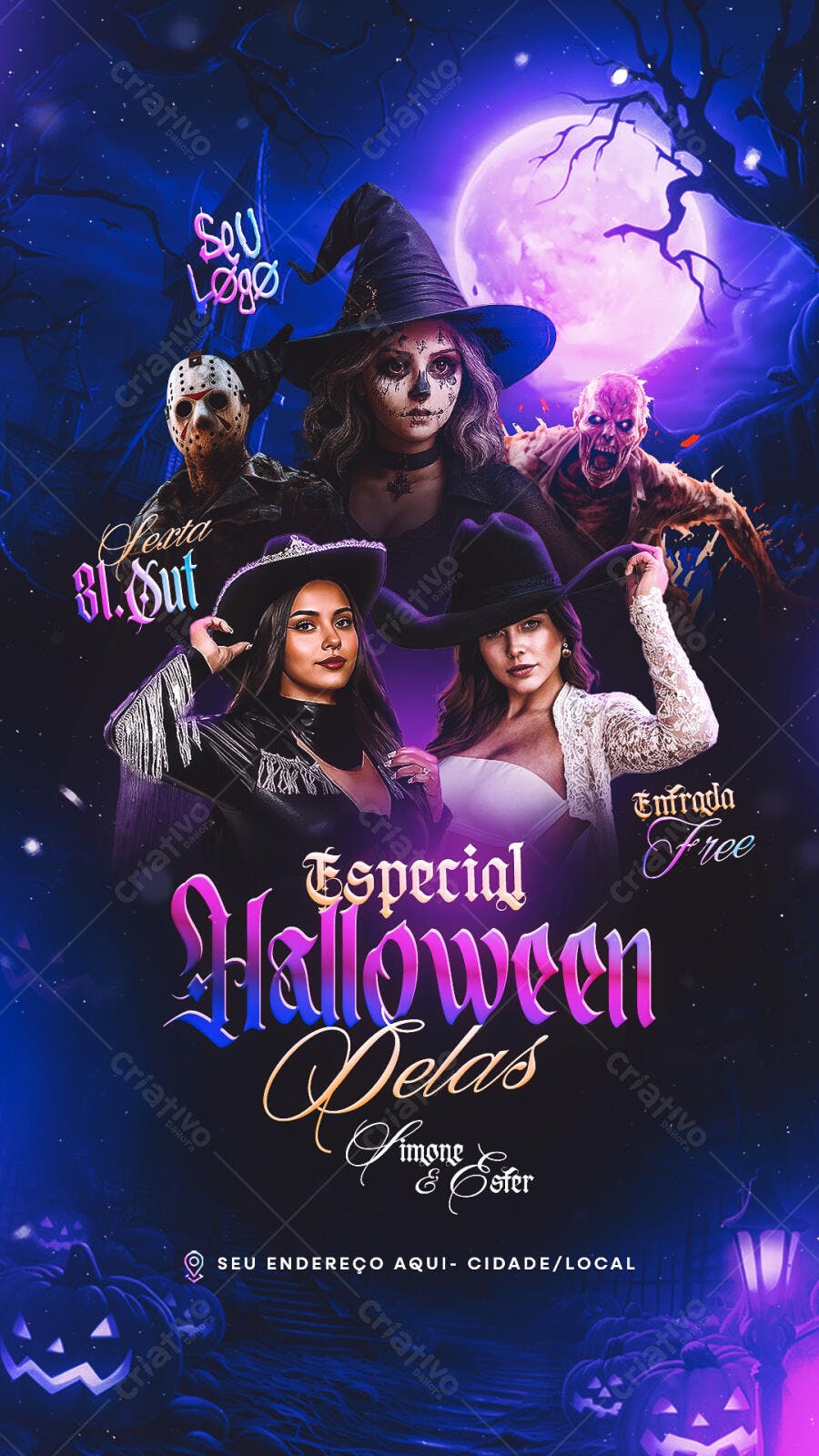 Flyer Festa Halloween Delas PSD Editável