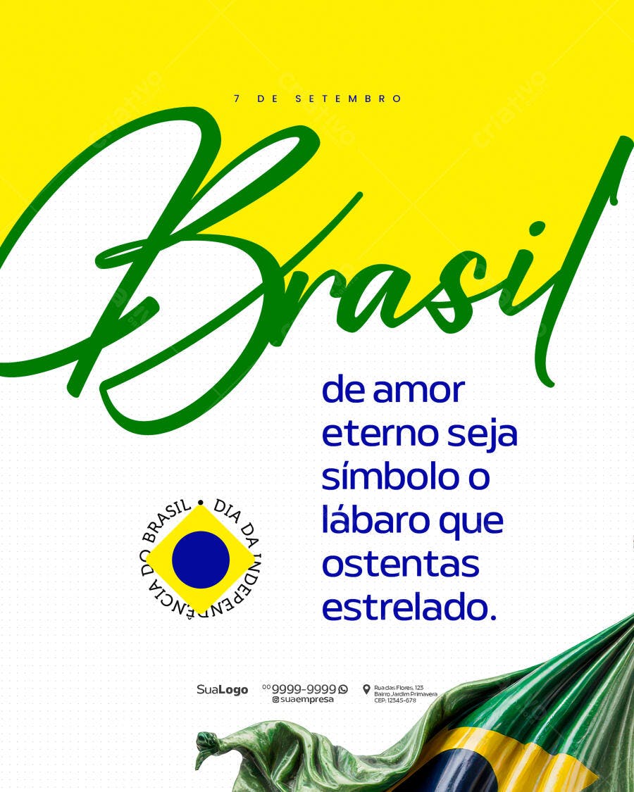 Post para o Dia da Independência do Brasil PSD Editável
