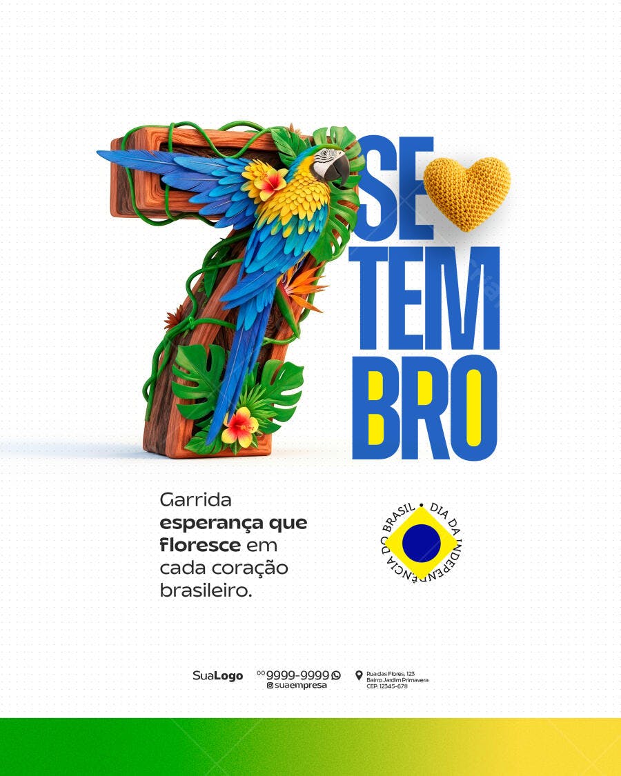 Arte 7 de Setembro PSD Editável
