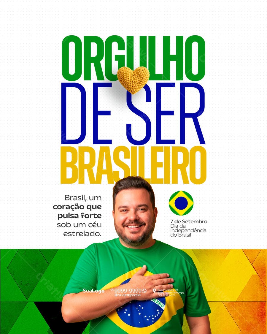 Flyer para o Dia da Independência do Brasil PSD Editável