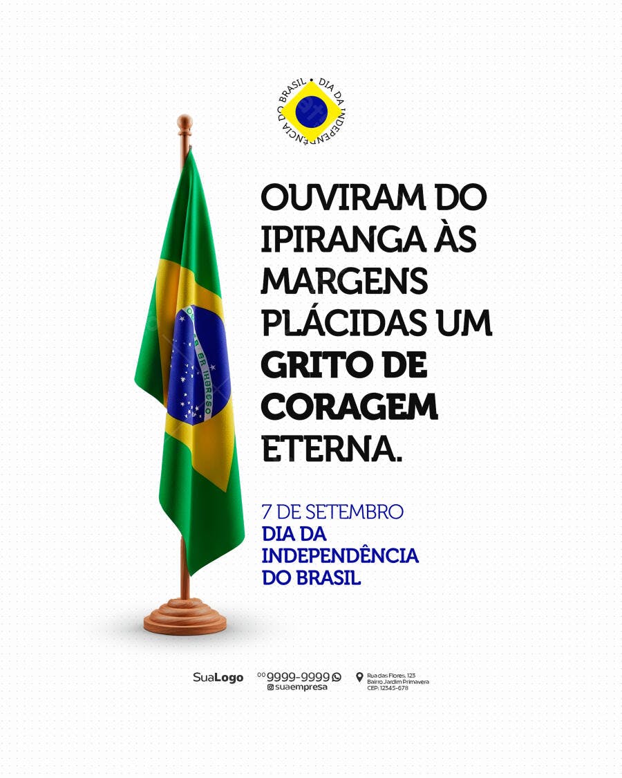 Postagem Dia da Independência Brasil PSD Editável