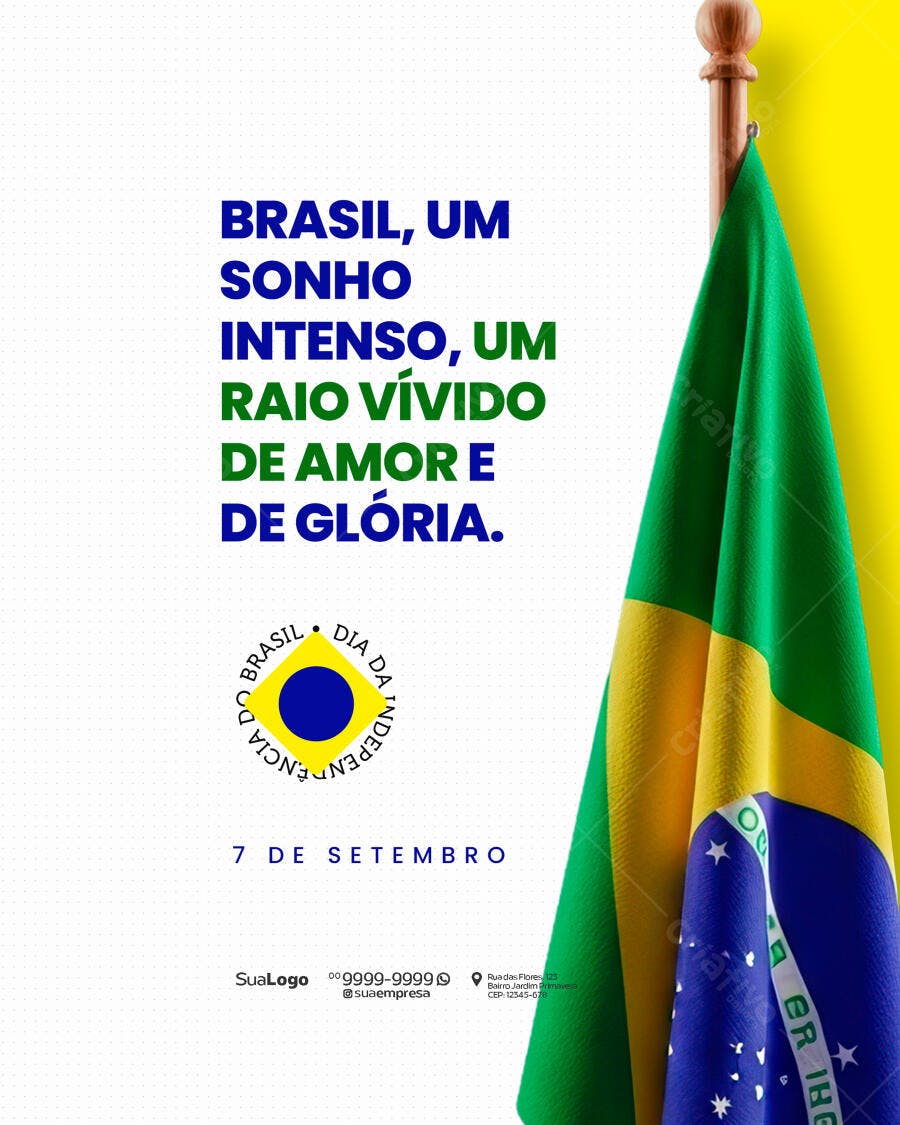 Flyer para o Dia da Independência do Brasil PSD Editável