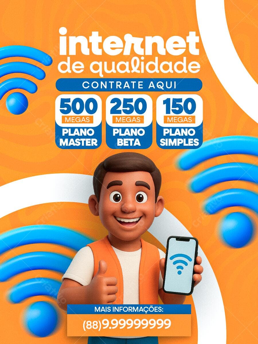 Flyer Propaganda Internet de Qualidade PSD Editável