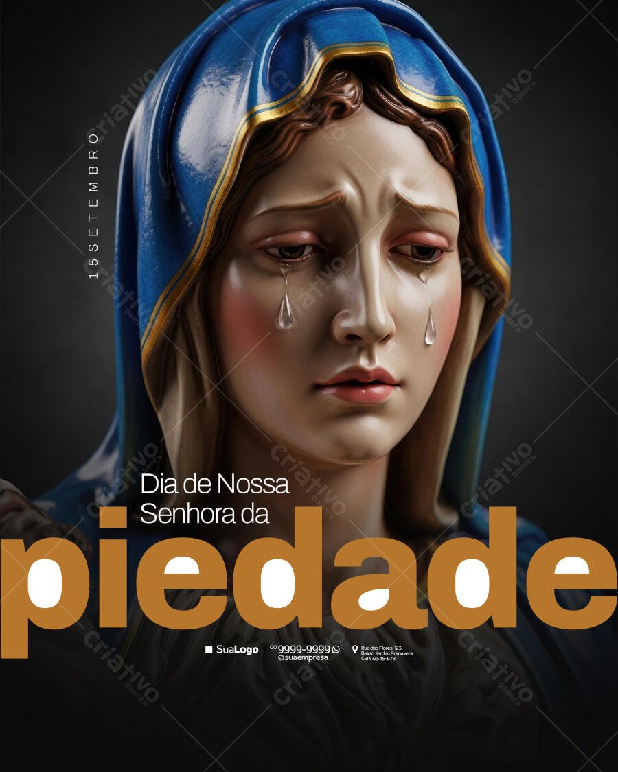 Flyer Dia de Nossa Senhora da Piedade PSD Editável