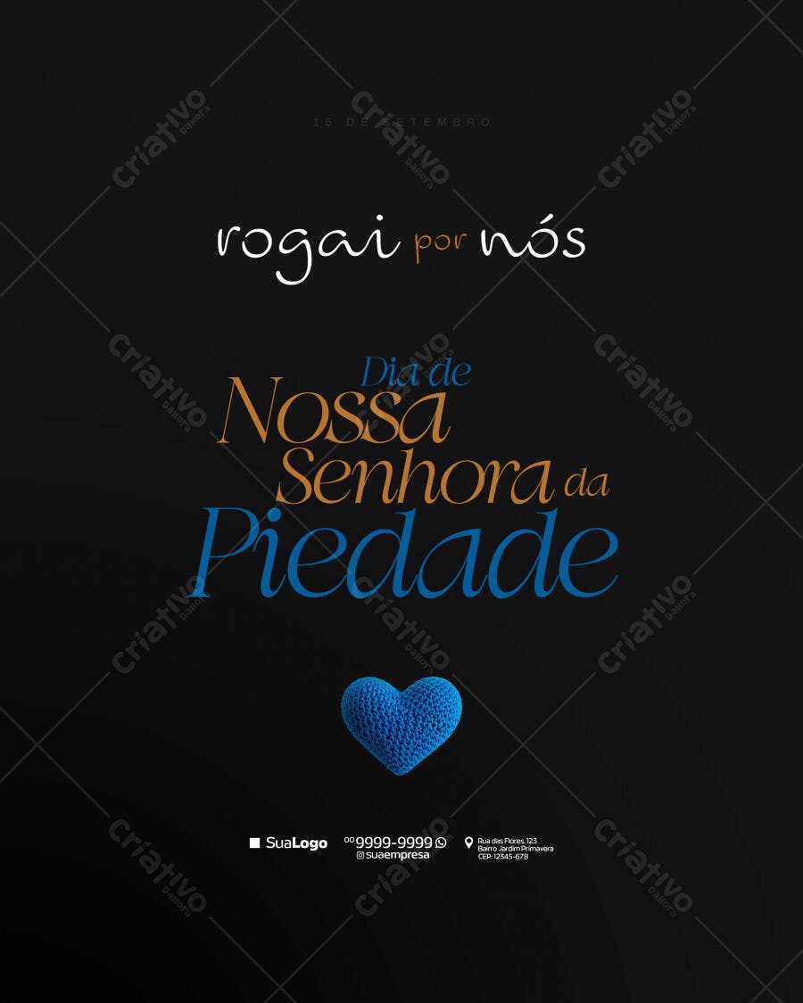 Flyer Dia de Nossa Senhora da Piedade PSD Editável