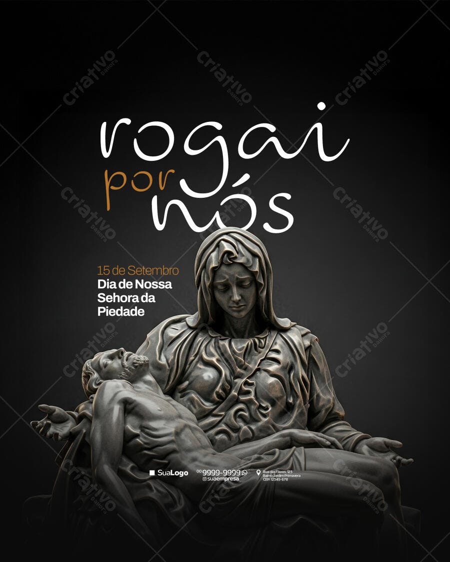 Flyer Dia de Nossa Senhora da Piedade PSD Editável