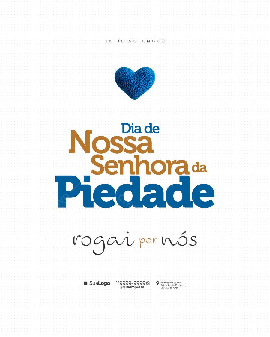 Post para Dia de Nossa Senhora da Piedade PSD Editável