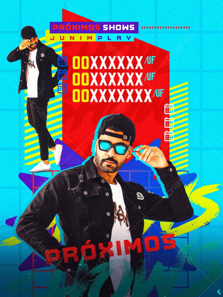 Flyer para Shows Musicais artistas PSD Editável