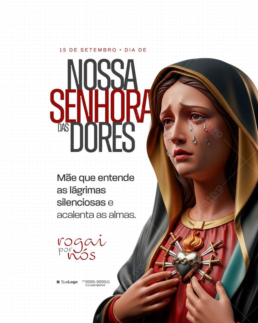 Imagem Nossa Senhora das Dores PSD Editável