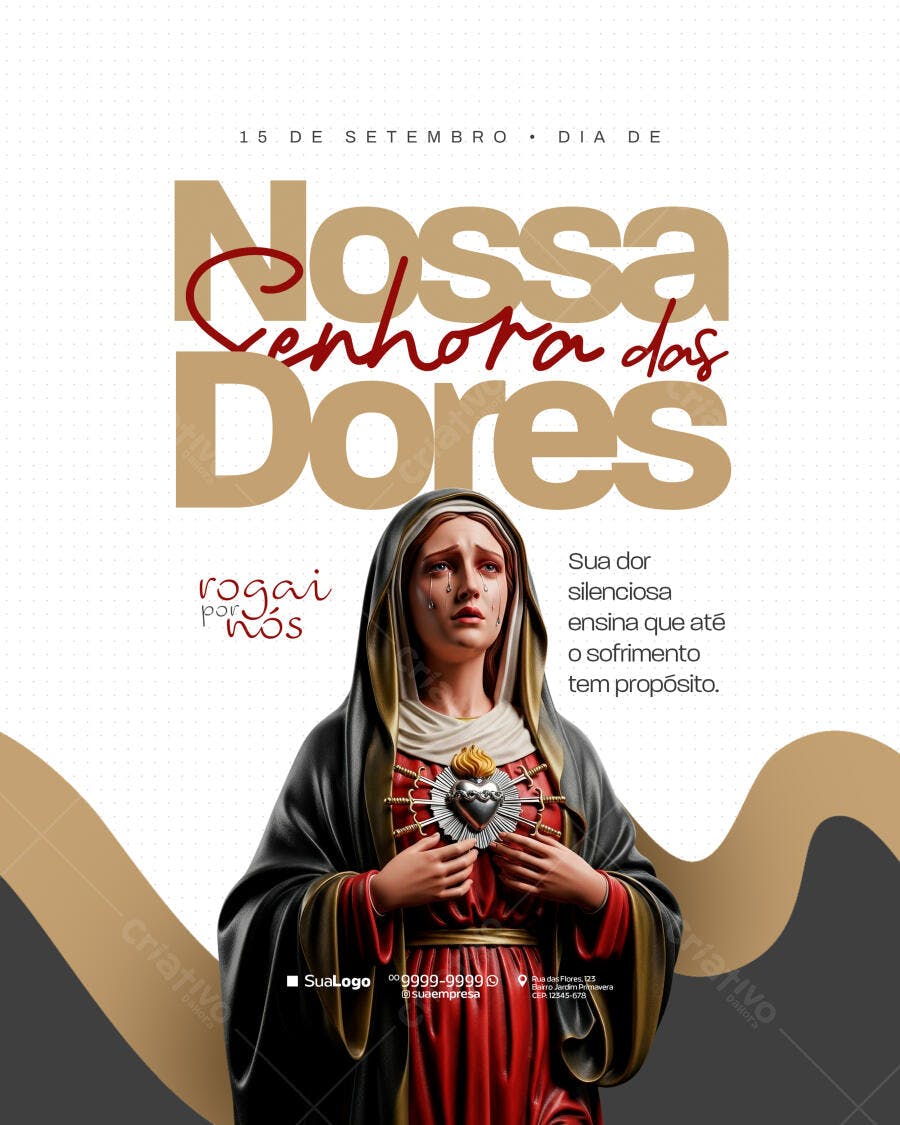 Flyer Dia de Nossa Senhora das Dores PSD Editável