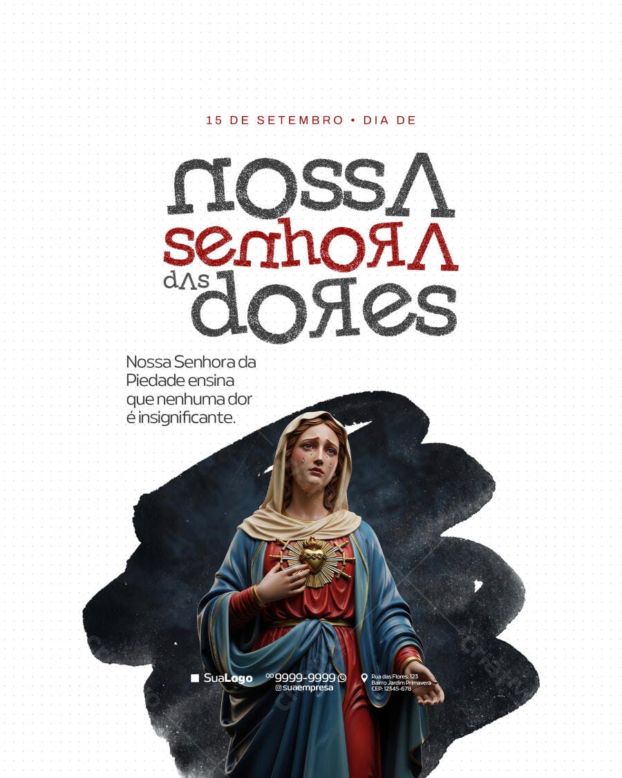 Flyer Dia de Nossa Senhora das Dores PSD Editável