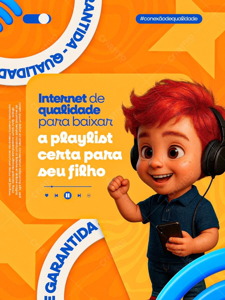 Flyer Internet de Qualidade para Crianças PSD Editável