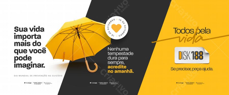 Banner Dia Mundial de Prevenção ao Suicídio PSD Editável