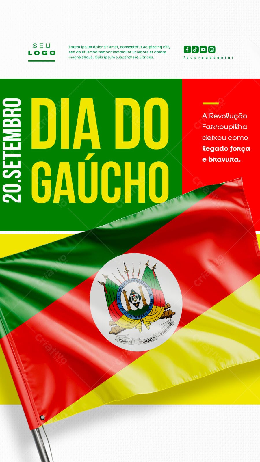 Flyer Dia do Gaúcho PSD Editável
