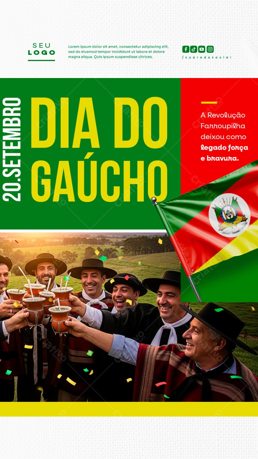 Flyer Dia do Gaúcho PSD Editável