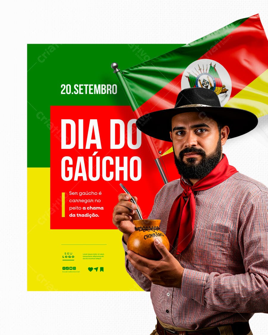 Flyer Dia do Gaúcho PSD Editável