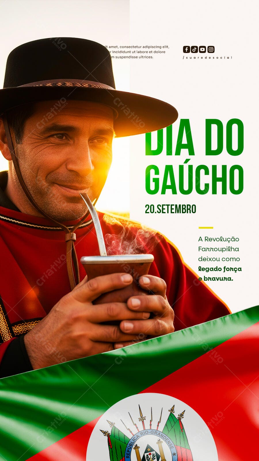Flyer Dia do Gaúcho PSD Editável