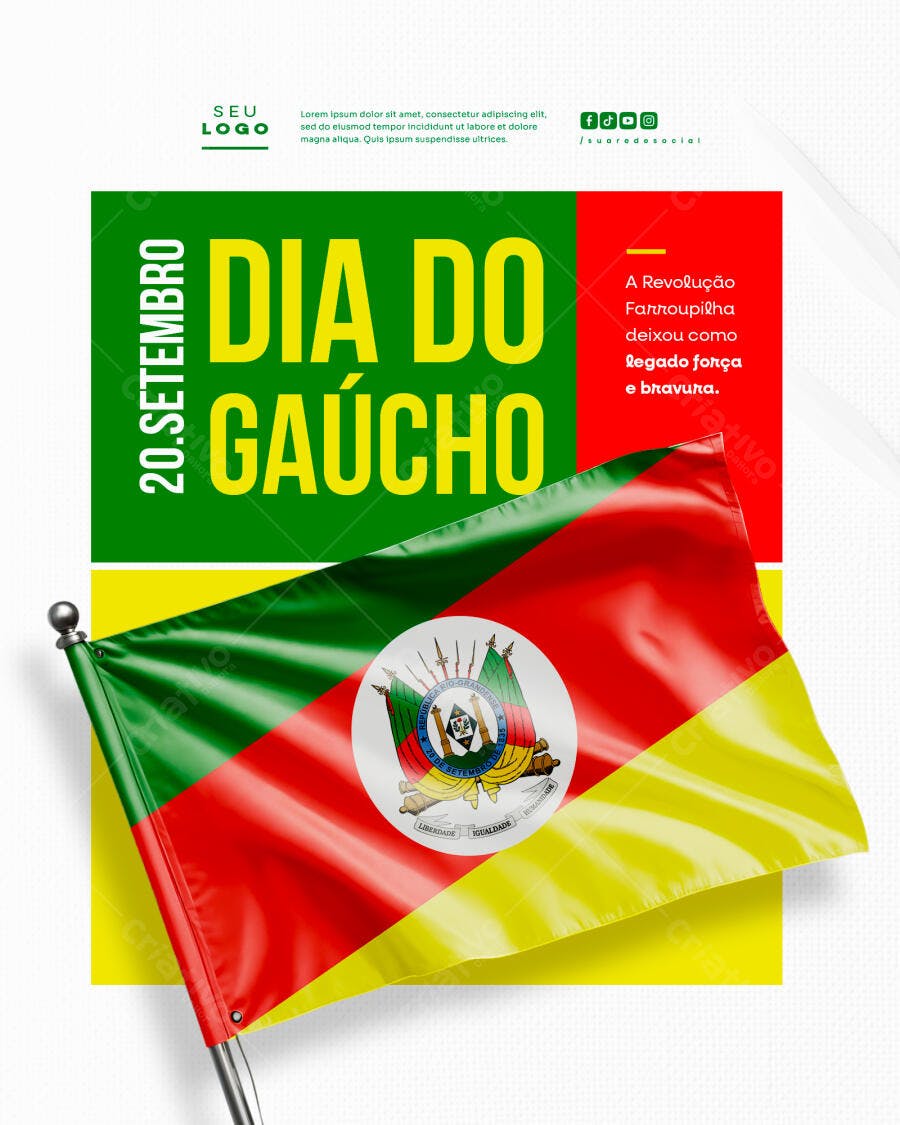 Flyer Dia do Gaúcho PSD Editável