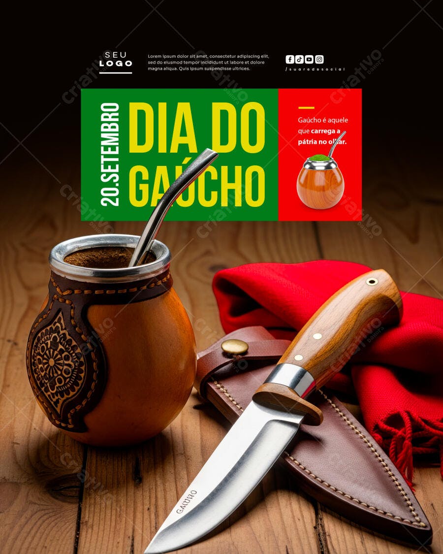Flyer Dia do Gaúcho PSD Editável