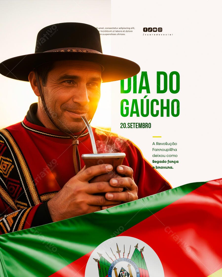 Flyer Dia do Gaúcho PSD Editável
