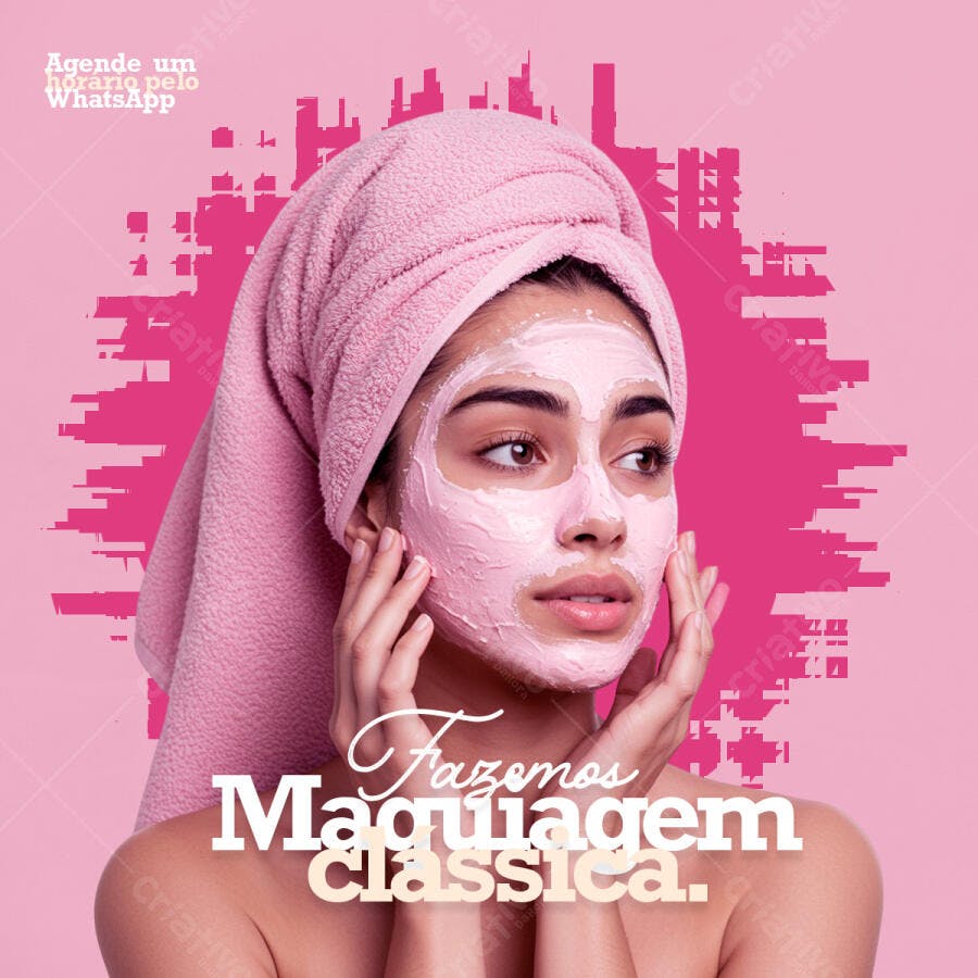 Post para Maquiagem Clássica PSD Editável