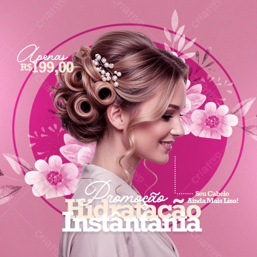 Flyer Promoção Hidratação Instantânea PSD Editável