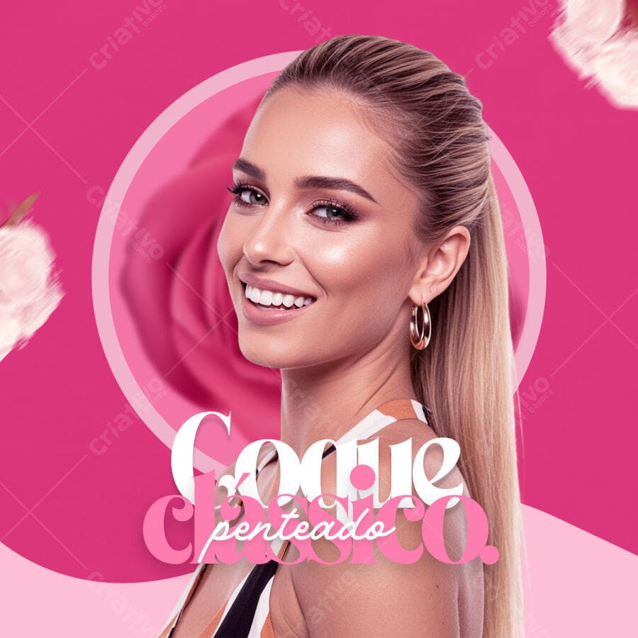 Flyer Cabelo Penteado Clássico PSD Editável