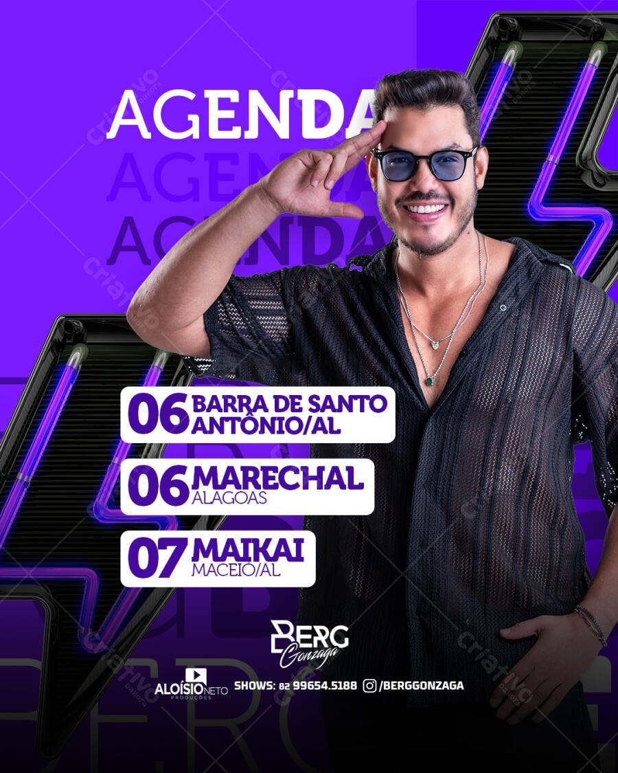 Flyer para Shows Berg Gonzaga PSD Editável