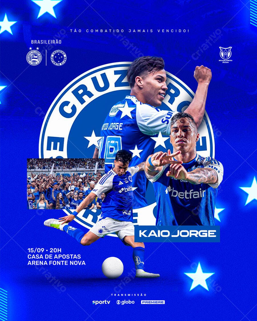 Flyer Jogo Futebol Kaio Jorge PSD Editável