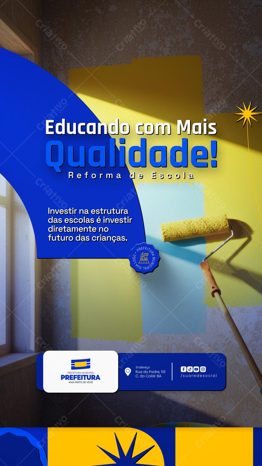 Flyer Reforma Escolar PSD Editável