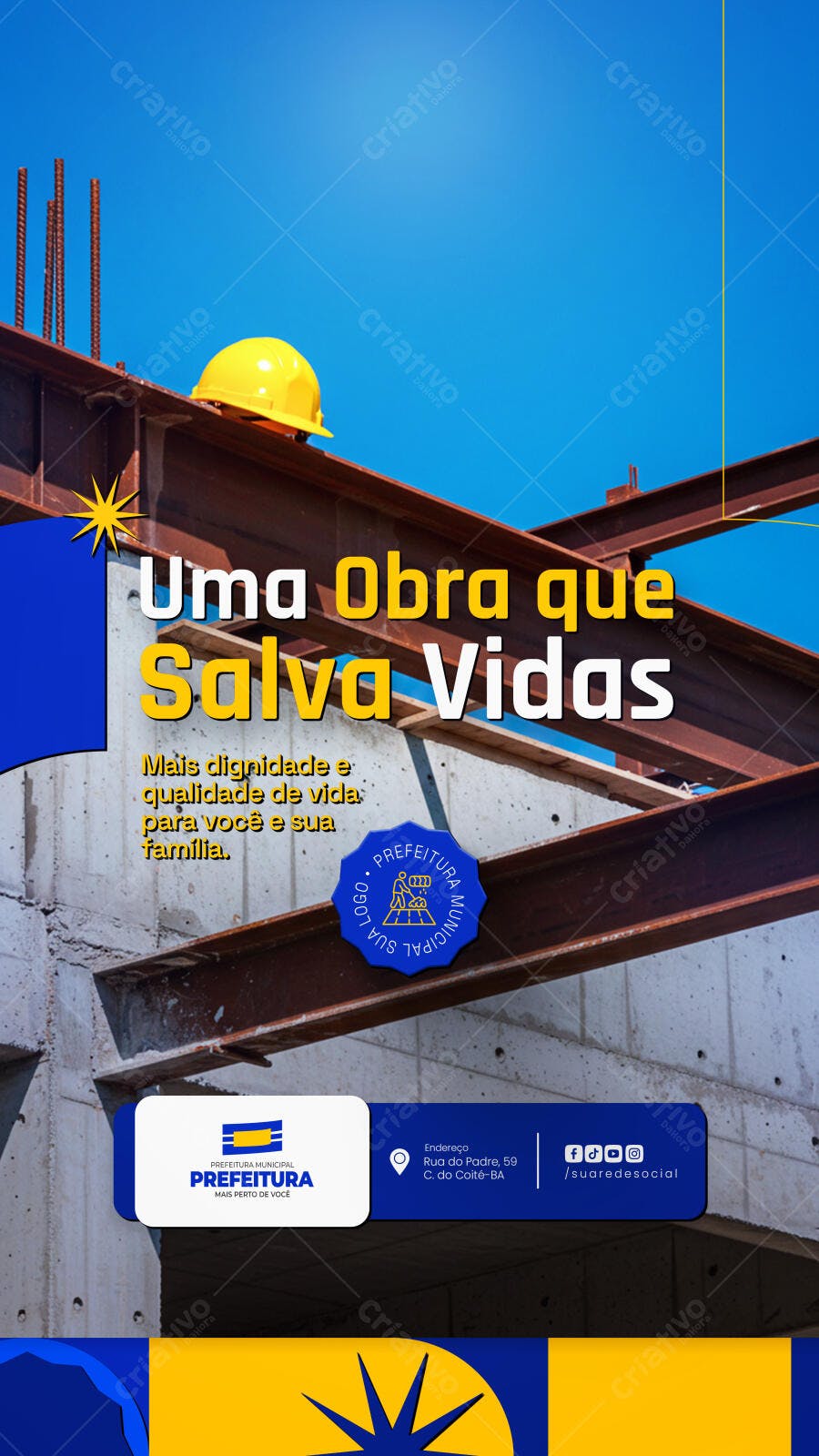 Flyer Obra Pública PSD Editável