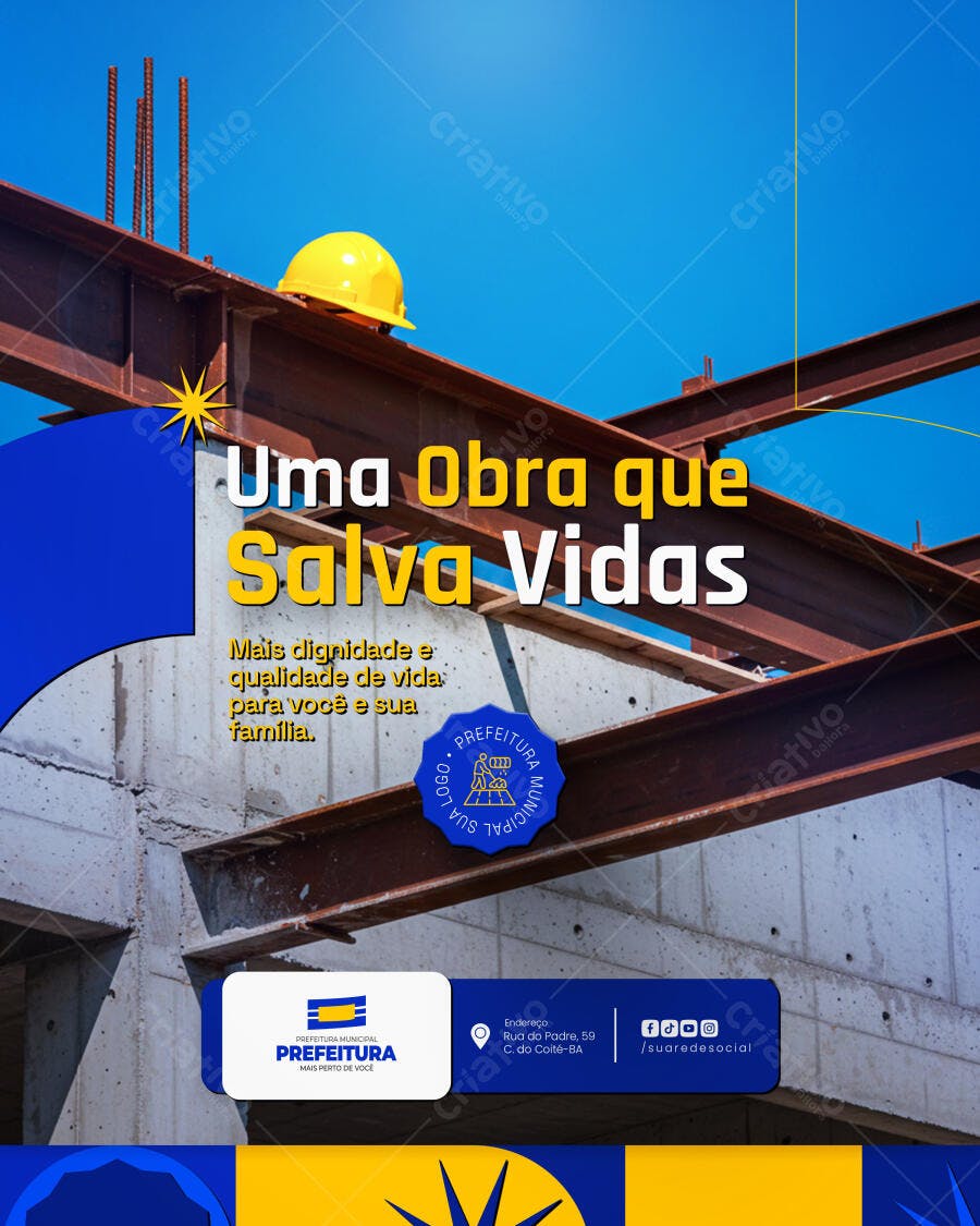 Postagem de Obra Pública PSD Editável