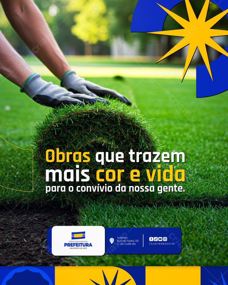 Flyer Obras Públicas PSD Editável