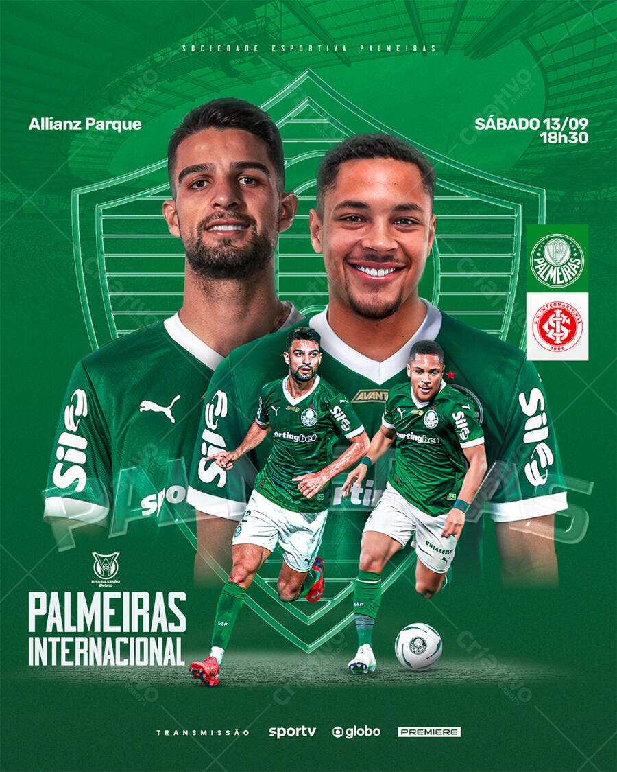 Flyer Palmeiras x Internacional PSD Editável