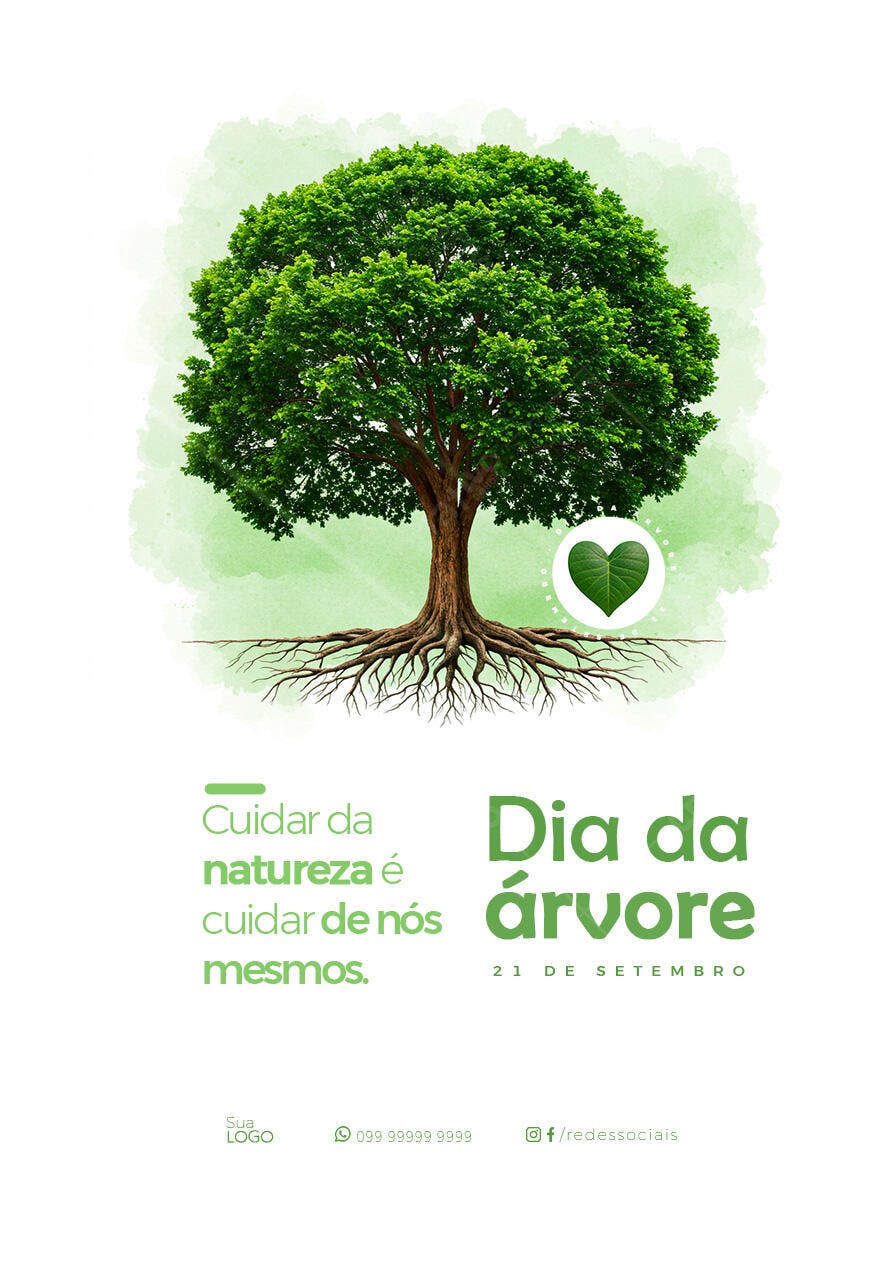 Flyer Dia da Árvore PSD Editável