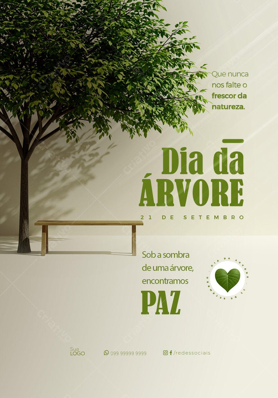 Flyer Dia da Árvore PSD Editável
