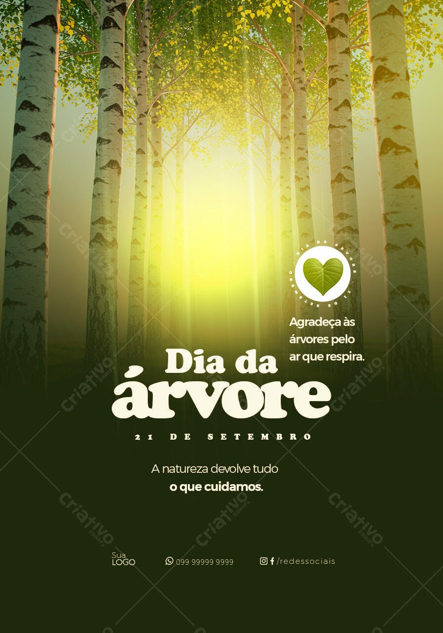 Flyer Dia da Árvore PSD Editável