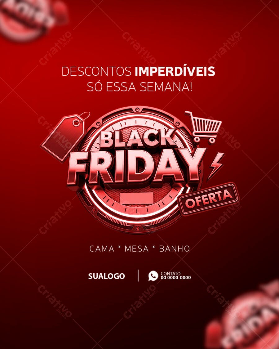 Flyer Black Friday Cama Mesa Banho PSD Editável